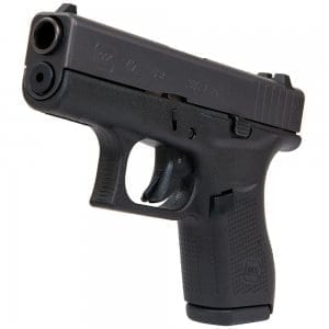 Glock 42 with muzzle pointed forward